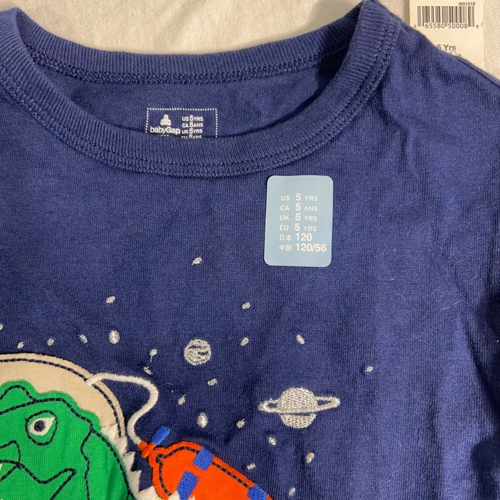 GAP boys long sleeve tees cotton Dinosaur